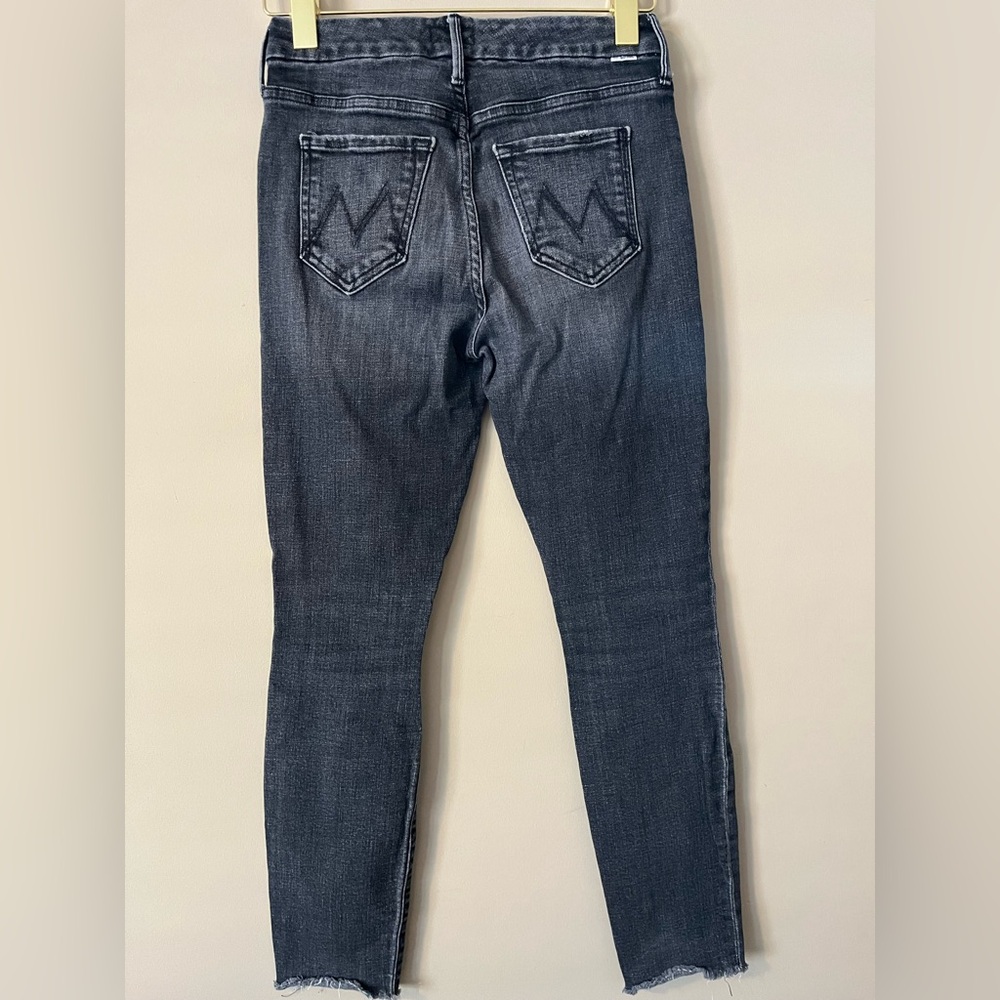 Mother Size 24 The Looker Ankle Fray Black Jeans